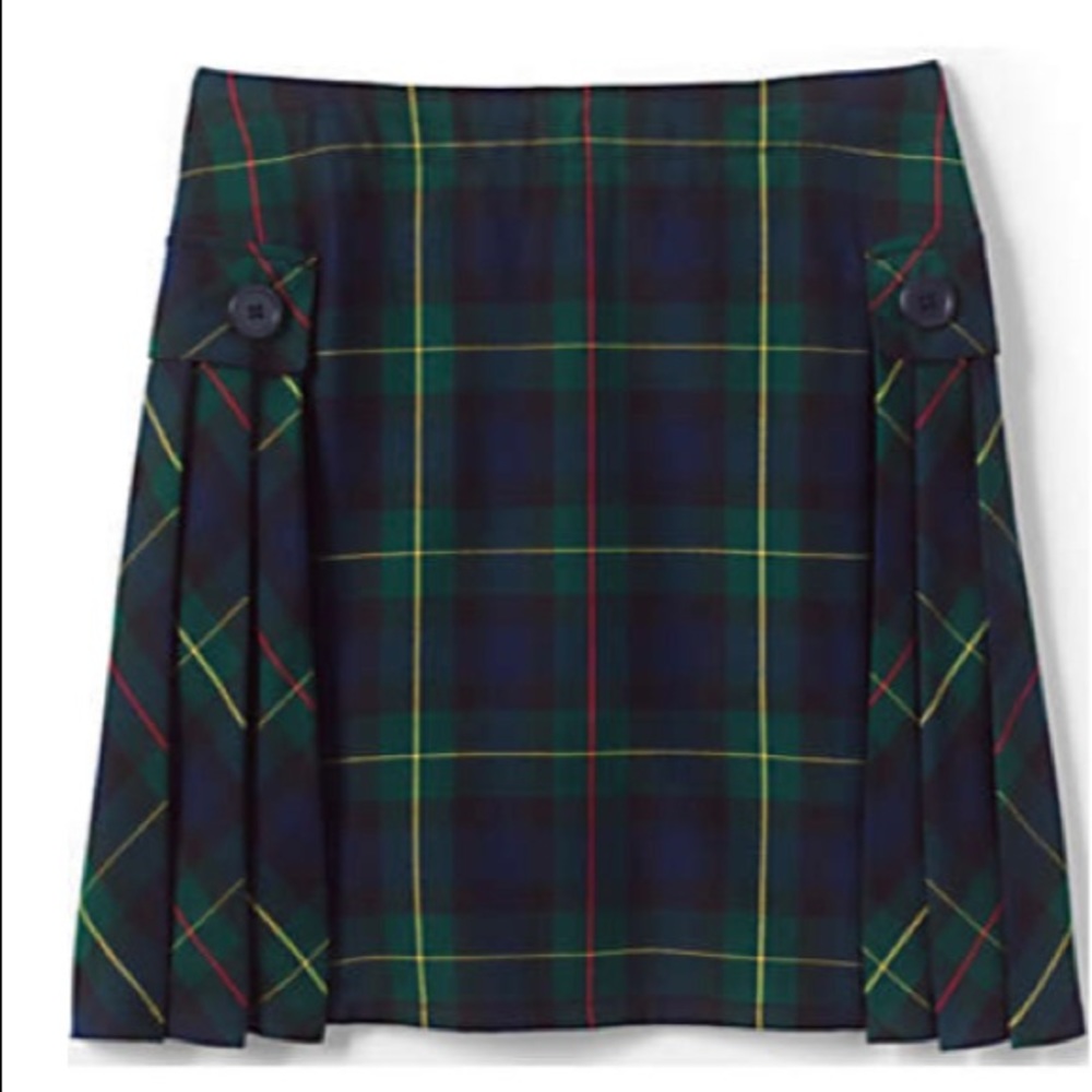 👑School Uniform Girls Side Pleat Plaid Skort Above the Knee